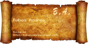 Babos Azurea névjegykártya